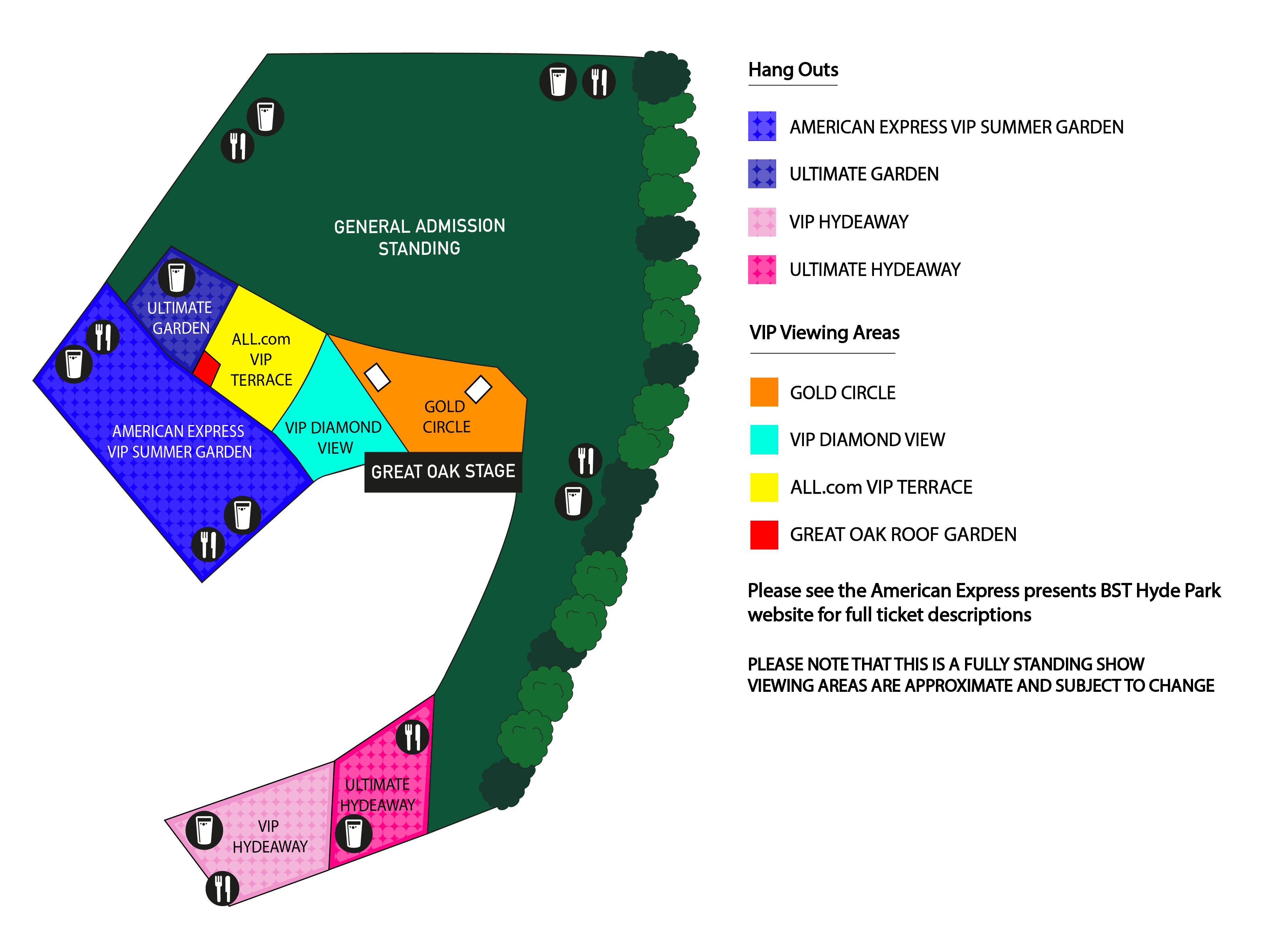 BST Hyde Park Festival Map - Shania Twain 2024